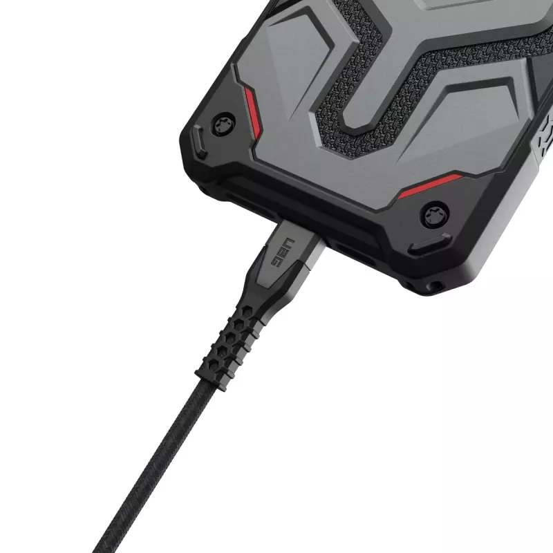 USB-C kuni USB-C toitekaabel EATON Urban Armor Gear Kevlar Core 1,5 m, USB 2.0, must/hall