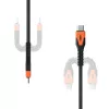 USB-C to USB-C toitekaabel Eaton 1,5 m — Kevlar-südamik, USB 2.0, must/oranž