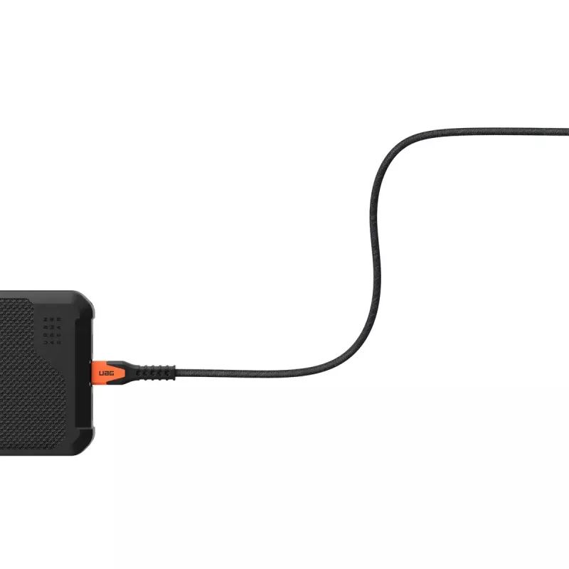 USB-C to USB-C toitekaabel Eaton 1,5 m — Kevlar-südamik, USB 2.0, must/oranž