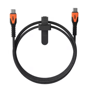 USB-C to USB-C toitekaabel Eaton 1,5 m — Kevlar-südamik, USB 2.0, must/oranž