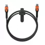 USB-C to USB-C toitekaabel Eaton 1,5 m — Kevlar-südamik, USB 2.0, must/oranž