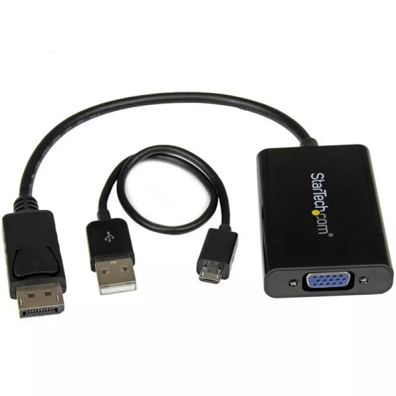 StarTech.com DisplayPort–VGA adapter heliga, 0,184 m, 1920 x 1200 pikslit, 1080p, must, aktiivne videomuundur, 0–70 °C