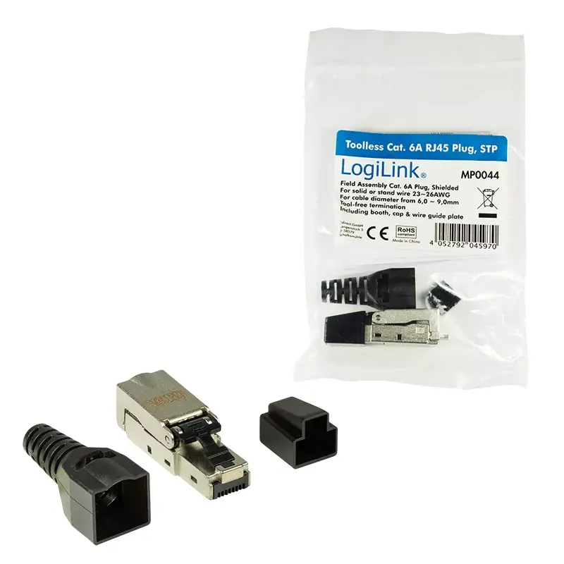 Juhtmeühendus LogiLink MP0044 RJ-45 Cat6a 0,5 m roostevaba teras