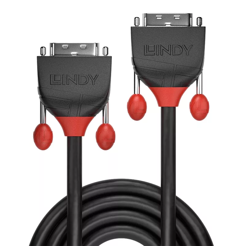 Lindy 1m DVI-D Dual Link kaabel, Must Line