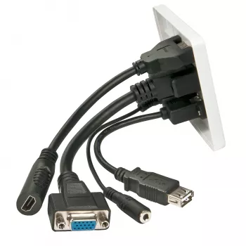 Lindy Multi AV esipaneel 60220 HDMI VGA USB A 3,5 mm