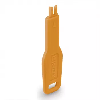Lindy RJ45 pordi lukustusvõti oranž mudel 47896 — RJ45 pordi turvavõti võrgulukkude jaoks