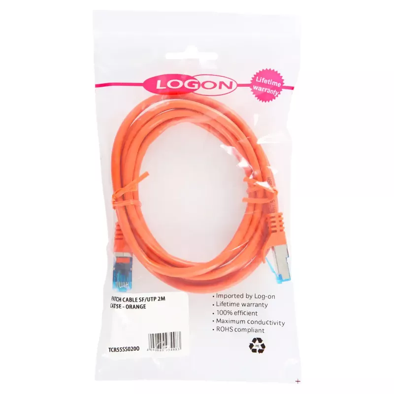 Võrgukaabel LOGON TCR55SS015O Cat5e SF/UTP (S-FTP) oranž 1,5 m RJ-45–RJ-45