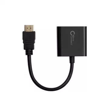 Microconnect HDMVGA1B videokaabli adapter 0,15 m HDMI tüüp A (standardne) VGA (D-Sub) must