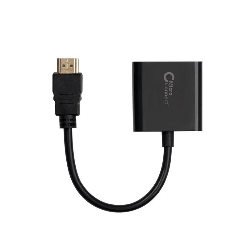 Microconnect HDMVGA1B videokaabli adapter 0,15 m HDMI tüüp A (standardne) VGA (D-Sub) must