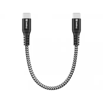 USB-C kaabel Sandberg Survivor 0,2M 100W Must Valge