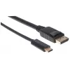 Manhattan USB-C - DisplayPort-kaabel, 4K@60Hz, 1m, isane-isanele, must, mitte kahesuunaline, kolmeaastane garantii, samaväärne tootega CDP2DP1MBD