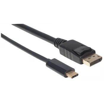 Manhattan USB-C - DisplayPort-kaabel, 4K@60Hz, 1m, isane-isanele, must, mitte kahesuunaline, kolmeaastane garantii, samaväärne tootega CDP2DP1MBD