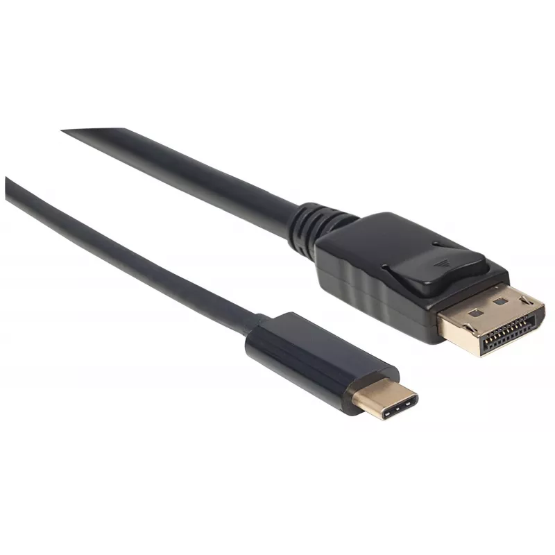 Manhattan USB-C - DisplayPort-kaabel, 4K@60Hz, 1m, isane-isanele, must, mitte kahesuunaline, kolmeaastane garantii, samaväärne tootega CDP2DP1MBD