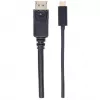 Manhattan USB-C kuni DisplayPort kaabel, 4K@60 Hz, 2 m, isane-isasele, must, ei ole kahesuunaline, kolmeaastane garantii, samaväärne mudeliga CDP2DP2MBD