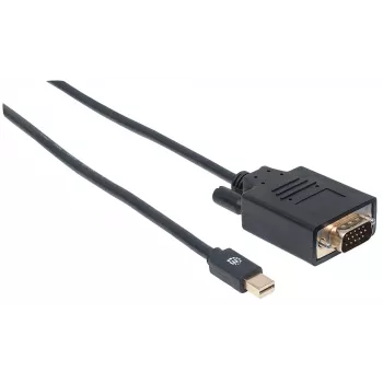 Manhattan Mini DisplayPort 1.2a–VGA-kaabel, 1080@60Hz, aktiivne, 1,8 m, isane–isane, must, kilekott