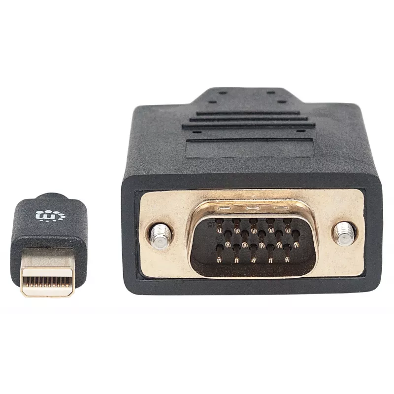 Manhattan Mini DisplayPort 1.2a–VGA-kaabel, 1080@60Hz, aktiivne, 1,8 m, isane–isane, must, kilekott
