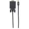 Manhattan Mini DisplayPort 1.2a–VGA-kaabel, 1080@60Hz, aktiivne, 1,8 m, isane–isane, must, kilekott