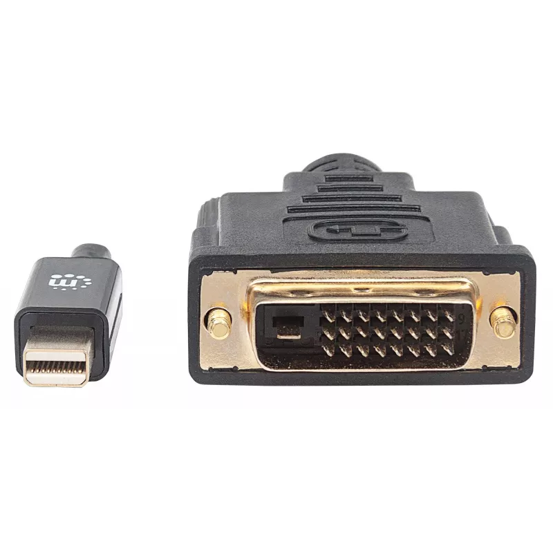 Manhattan Mini DisplayPort 1.2a to DVI-D 24+1 kaabel, 1080p@60Hz, 1.8m, Male to Male, Ühilduv with DVD-D, Must, Lifetime Warranty