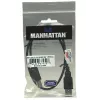 Manhattan USB-A to USB-B kaabel, 0,5m, isane-isanele, 480 Mbps (USB 2.0), Hi-Speed USB, must, eluaegne garantii, samaväärne USB2HAB50CM-ga