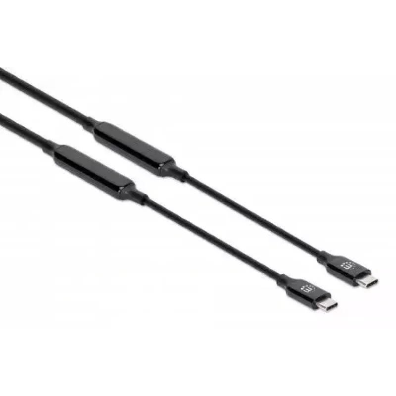 USB-C kaabel Manhattan 5m aktiivne isane-isanele 10 Gbps 3A Must