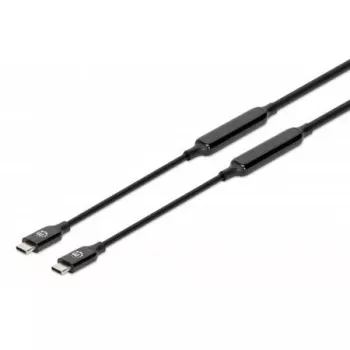USB-C kaabel Manhattan 5m aktiivne isane-isanele 10 Gbps 3A Must