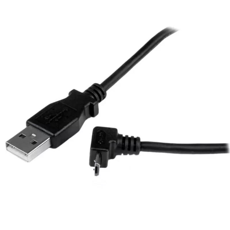 StarTech.com 1 m Micro-USB kaabel – USB-A kuni ülesnurga all Micro-B, 1 m, USB A, Micro-USB B, USB 2.0, isane/isane, must