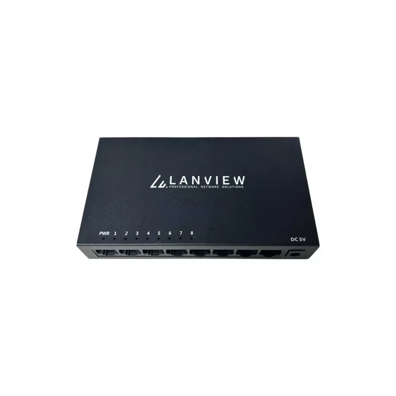 Juhtimata kommutaator Lanview LVN-DESK-8PORT-1G — 8-pordine 1 Gbps Etherneti lauakommutaator