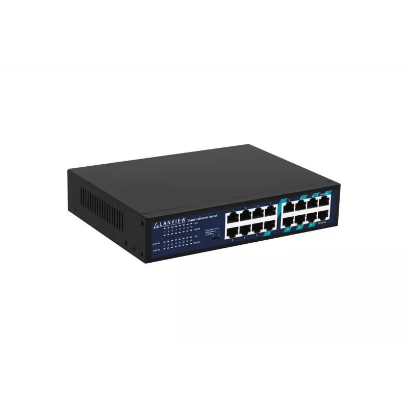 Haldamata kommutaator Lanview LVN-1U-16PORT-1G 16-pordiline 1 Gbps Ethernet, 1U raami paigaldus