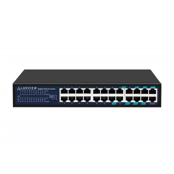 Mittehallitav kommutaator Lanview LVN-1U-24PORT-1G — 24 pordiga täisgigabitine raamile paigaldatav