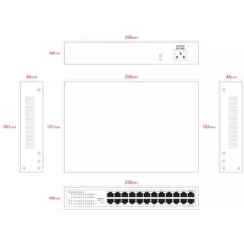 Mittehallitav kommutaator Lanview LVN-1U-24PORT-1G — 24 pordiga täisgigabitine raamile paigaldatav