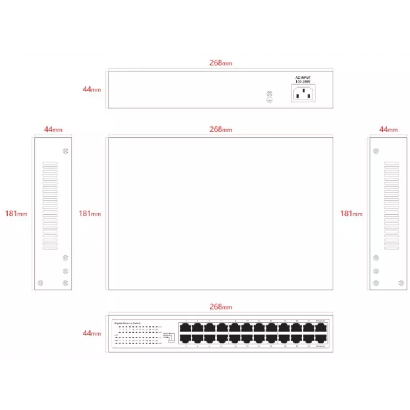 Mittehallitav kommutaator Lanview LVN-1U-24PORT-1G — 24 pordiga täisgigabitine raamile paigaldatav