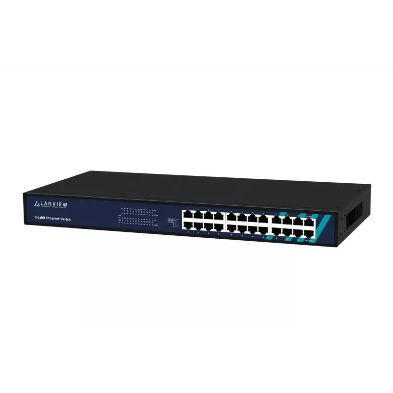 Haldamata kommutaator Lanview LVN-1UMOUNT-24PORT-1G 24-pordine Gigabit Etherneti kommutaator, 1U paigaldus