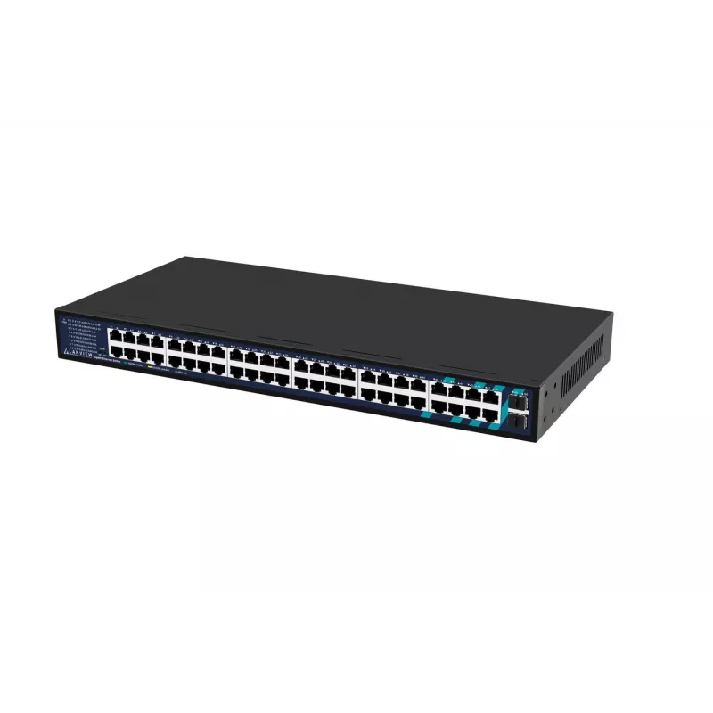 Lanview haldamata kommutaator LVN-1UMOUNT-48PORT-2SFP-1G — 48x RJ45 1G porti, 2x SFP üleslingi