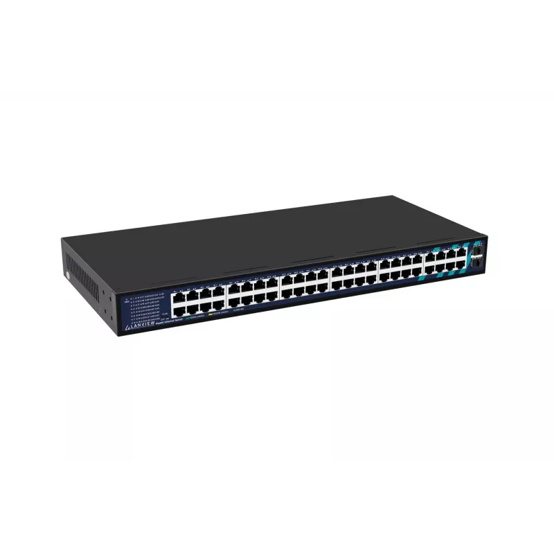 Lanview haldamata kommutaator LVN-1UMOUNT-48PORT-2SFP-1G — 48x RJ45 1G porti, 2x SFP üleslingi