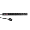 Lanview 19-tolline rack-toitepikendusjuhe 1U 10A, 8x Schuko (LVR-2MSCH-SCH-C13-8)