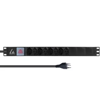 Lanview 19-tolline rack-toitepikendusjuhe 1U 10A, 8x Šveitsi T13 (LVR-2MCH-SW-CH8)