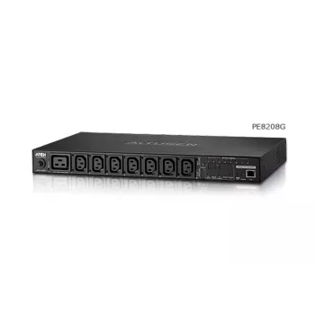ATEN 1U 16A 8 pistikupesaga lülitatav + mõõdetav PDU + tasuta Eco PDU Manager tarkvara