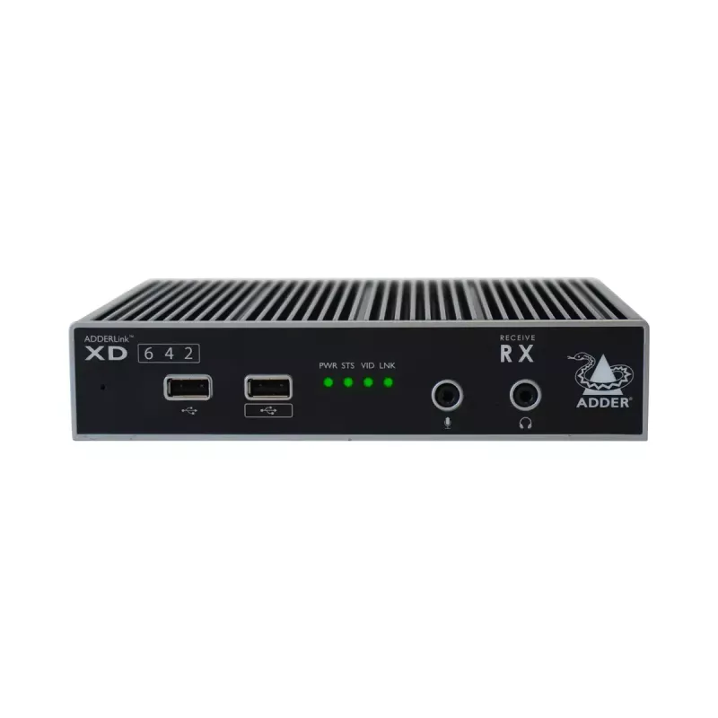 KVM-pikendaja Saatja ja vastuvõtja ADDER XD642P-DP Juhtmega 4000 m