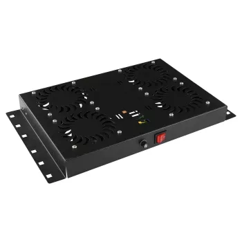 Riiuli tarvik Lanview RAF120BL-UK 1U 4 ventilaatorit must
