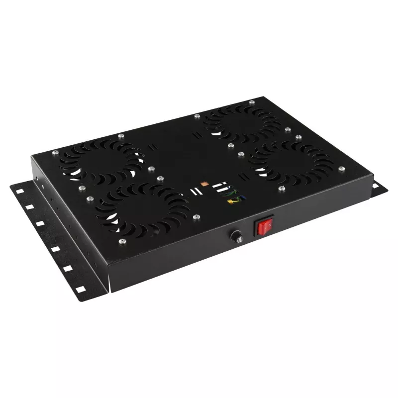 Riiuli tarvik Lanview RAF120BL-UK 1U 4 ventilaatorit must