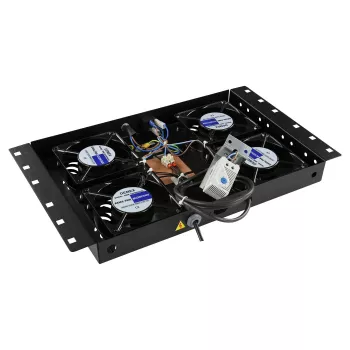 Riiuli tarvik Lanview RAF120BL-UK 1U 4 ventilaatorit must