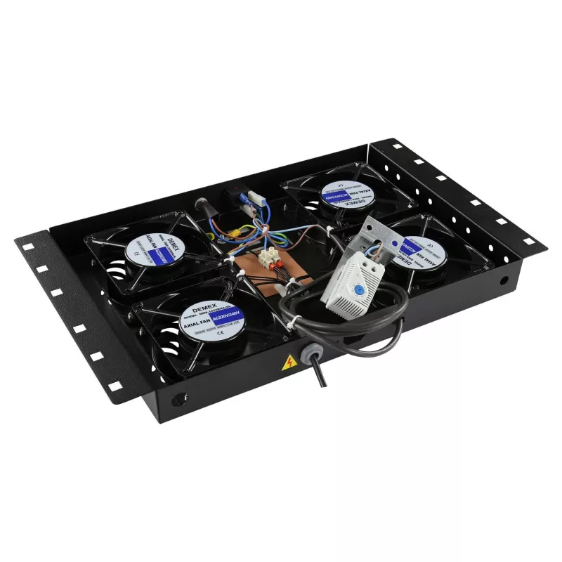 Riiuli tarvik Lanview RAF120BL-UK 1U 4 ventilaatorit must