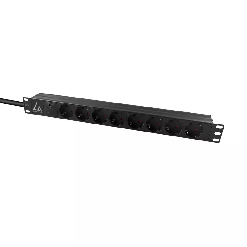 Lanview LVR-3MSCH-SPD-SCH8 toitejaotusseade (PDU) 8 vahelduvvoolu pistikupesa 1U Must