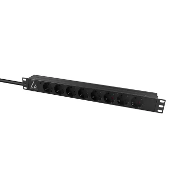 Lanview LVR-2MSCH-LIC-SCH8 toitejaotusseade (PDU) 8 vahelduvvoolupistikupesa 1U must