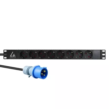 Lanview LVR-3MIEC-LIC-SCH8 toitejaotusseade (PDU) 8 vahelduvvoolupistikut 1U Must