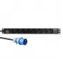 Lanview LVR-3MIEC-LIC-SCH8 toitejaotusseade (PDU) 8 vahelduvvoolupistikut 1U Must
