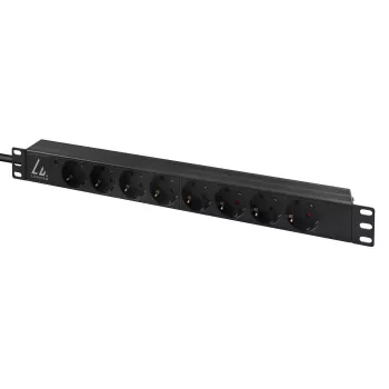 Lanview LVR-3MIEC-LIC-SCH8 toitejaotusseade (PDU) 8 vahelduvvoolupistikut 1U Must
