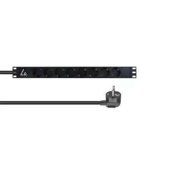 Lanview LVR-3MSCH-LIC-SCH8 toitejaotusseade (PDU) 8 vahelduvvoolupistikut 1U must