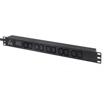 Lanview LVR-3MIEC-AMP-10C13 toitejaotusseade (PDU) 10 vahelduvvoolupistikut 1U Must