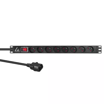 Lanview LVR-2MSCH-SW-C13-8 toitejaotusseade (PDU) 8 vahelduvvoolu pistikupesa 1U Must